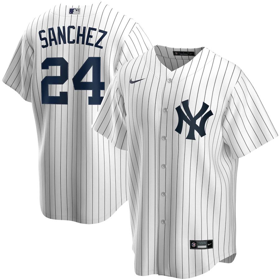 Youth New York Yankees #24 Gary Sanchez Nike White Home Replica Player MLB Jerseys->youth mlb jersey->Youth Jersey